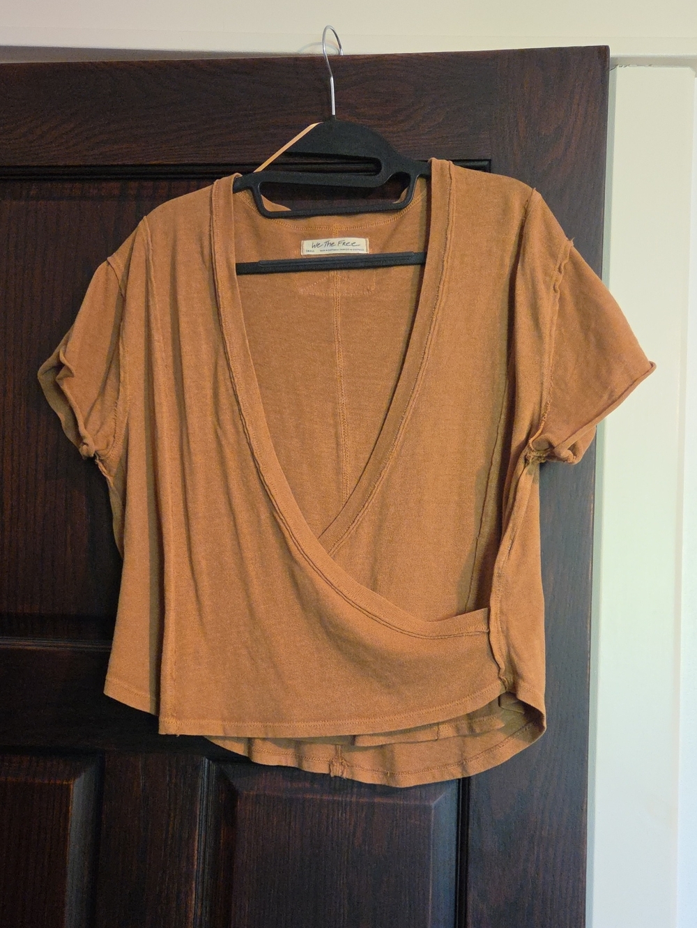 Free People Caramel Wrap-Style Crop Top